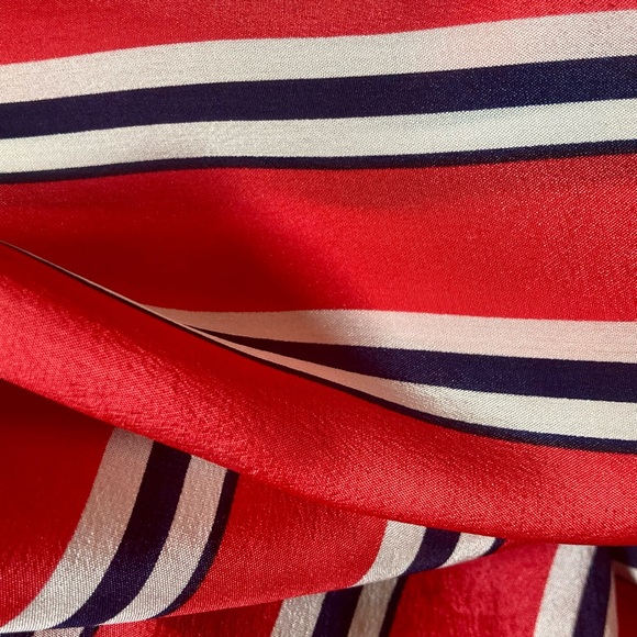 Vintage ECHO striped silk scarf. Red, white and blue - Picture 8 of 10